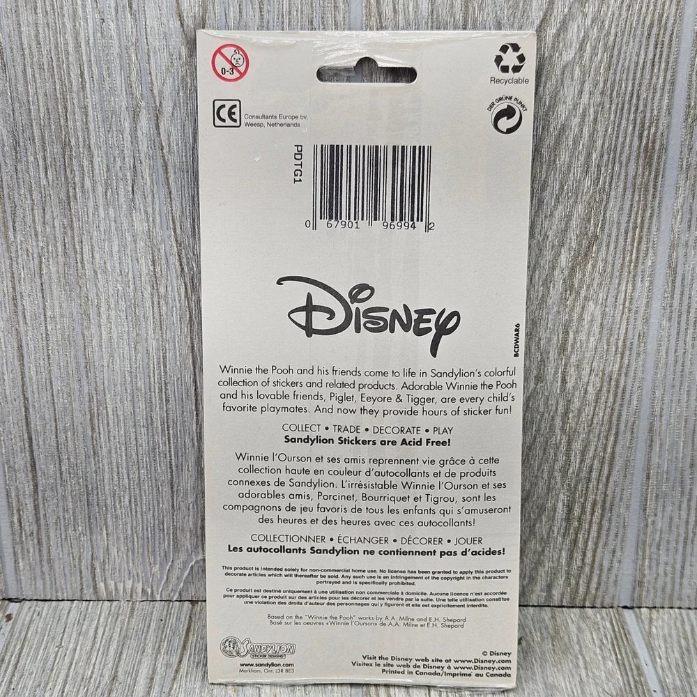 Vintage Sandylion Disney Tigger Stickers 2 Sheets Winnie the Pooh PDTG1 New